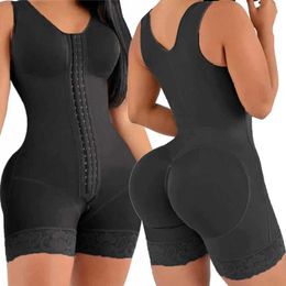 Waist Tummy Shaper Fajas Colombia Post Surgery Shapewear High Compression Slimming Belt Women Flat Stomach Butt Lift Body Shaper Zipper Crotch Q240430