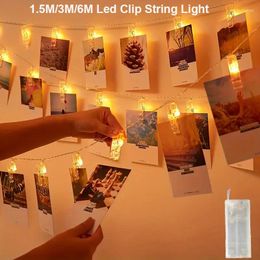 Strings 1.5M/3M/6M Led String Light With Po Clip Battery For Wedding Decoration Birthday Party Christmas