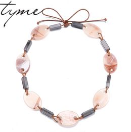 TYME Fashion Jewelry Handmade Women Necklace Vintage Resin Collar Choker Boho Collier Femme Statement Jewelry Christmas Gift1943986