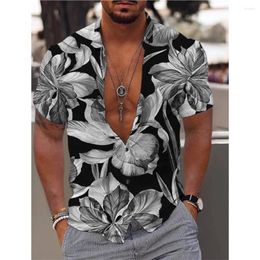 Men's Casual Shirts Shirt Graphic Aloha Floral Turndown Print Outdoor Short Sleeve Button-Down Clothing Breathable