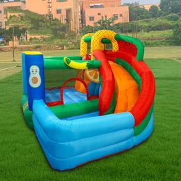 Inflatable Castle Bouncer Slide Combo Kids Outdoor Indoor Jumping House Toddler Bouncy Kids 2-12 with Blower Watermelon Banana Outdoor Play Fruits Theme Playhouse