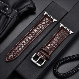 Watch Bands Crocodile Pattern Design Leather bands forUltra 8 7 6 SE 5 4 3 Strap 49 45 44 42 41 40 38mm for i H240504