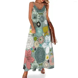 Casual Dresses Oriental Blooms Sleeveless Dress Womens Summer Woman 2024 Skirt