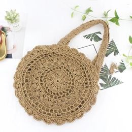 Bag Woven Rattan Round Straw Shoulder Casual Wild Vacation Handmade Messenger Crossbody Bags Drop Bolsa