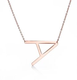 Stainless steel initials pendant necklace AMfashion rose gold Colour 26 letters Customised jewelry3770138