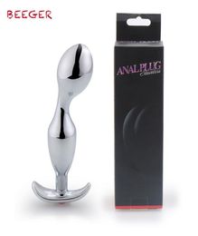 Beeger Metal Anal Plug Stainless Steel Crystal Dildo Sex Toys Prostate Massager G Spot Stimulate Sex Toys For Woman Man Masturb Y14593291