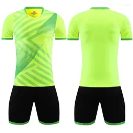 Gym Clothing 4pcs Kids Suit Adult Football Practise Match Team Uniform Short-sleeved Sports Jersey Yoga Tights Boys&Girls