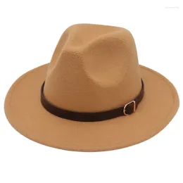 Berets Fedora Hats Women Fascinator Small Belt Pary Top Hat Model Wear Take Pos Big Brim Cowboy Fedoras Men Panama Felt Cap