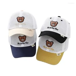 Ball Caps Doit Summer Boys Girls Cap Baseball Cartoon Dinosaur Bear Mesh Sun Hats Kids Child Peaked Outdoor Snapback Gorras