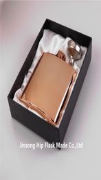 6 oz high quality rose gold plate stainless steel hip flask 188 stainlesss steel6092256