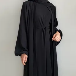 Work Dresses 2024 Muslim Dress Female Trendy Classic Roundneck A Line Maxi Cardigan Personality Perfect Long Sleeve Daily Wear Elegant Cloth