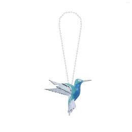 Chains Enamel Hummingbird Necklace Blue Drip Bird Pendant Collar Acero Inoxidable Mujer Items Women 2024
