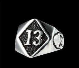 1pc Worldwide Lucky Luc Ring 316L Stainless Steel Band Party Fashion Jewellery Number 13 ring8414823