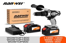 Electric Cordless Screwdriver Impact Drill 38quot Driver LiIon Batteries Rechargeable DIY Hand Power Tools4271823