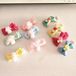Dog Apparel Bows Pet Hair Lovely Double Bowknot Hairpin Accessories Grooming Products 5pcs/lot