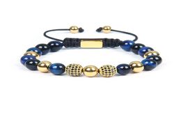 Fashion Black Cz Braiding Bracelet Men Gift Natural Colours Tiger Eye Stone Jewellery Stainless Steel Bracelets Men Women Top Quality9907503