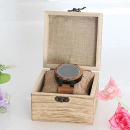 Watch Boxes Classic Square Wooden Case Storage Holder Jewellery Box Single Slot