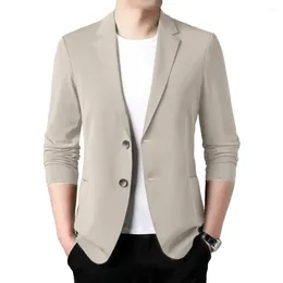 Men's Jackets Business Jacket Men Lightweight Suit Coat Elegant Lapel For Formal Summer With Double Buttons