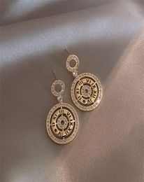 Metal retro disc light luxury highend earrings female net red temperament earrings silver needle 2020 new tide4156270