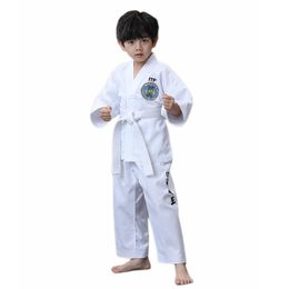 Light Taekwondo Dobok ITF Uniform Whole Embroidery Martial Arts Student Fighter Suit With Free Whie Belt 240429