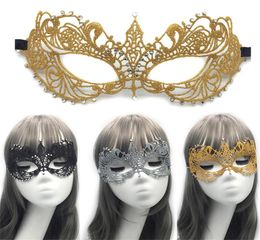 New 3D Lace Halloween Masquerade Half Face Women Lady Rhinestone Venetian Mask Costume Festive Dance Party Christmas Carnival Dres4560209