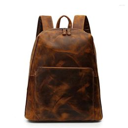 Backpack Waterproof Canvas Mens Waxed Unisex Vintage For Womens Leather School Fashion Daypack Laptop Bags Rucksack Male