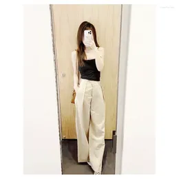 Women's Pants Slanted Placket Asymmetric Heavy Linen Wash Water Chic Loose Women 23 Spring And Summer Casual Air