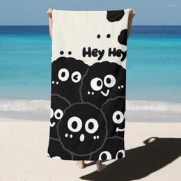 Small Black Briquettes Beach Towel Poncho Summer Bathing Towels Cover-ups Quick Dry Sand Free Yoga Spa Gym Pool