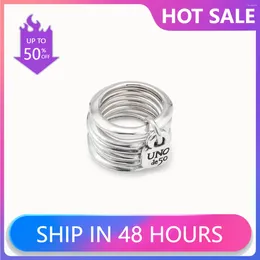 Wedding Rings 2024 Original Product Spain UNOde50 Jewellery Fashion Personality Six Ring Detachable Women's Boutique Gift