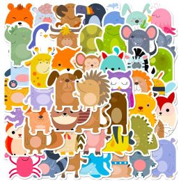 10/30/50PCS Kawaii Round Animal PVC Decoration Scrapbooking Sticker Aesthetic Child Korean Stationery School Supplies for Kids