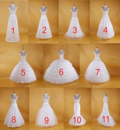 10 Styles White ALine Balll Gown Mermaid Wedding Party Dresses Underskirts Slips Petticoats With Hoop Hoopless Crinoline5815187