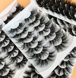 False Eyelashes 25MM Faux Mink Lashes 7 Pairs Bulk Fluffy Dramatic Long Thick Volume Fake Eye Whole Pack9513128