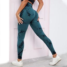 Tie Dye Yoga Pants Sport Leggings Women Seamless High Waist Push Up Woman Tights Fitness Workout Leggins Gym Clothing 240425