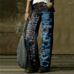 Women's Pants Jeans 2024 Spring And Autumn European American Vintage Print Quality Comfortable Casual Plus-Size