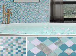 BeNice Mosaic Tiles Backsplash Peel and StickAdhesive Tiles Stickers for KitchenBathroom5sheets Blue mix4986802