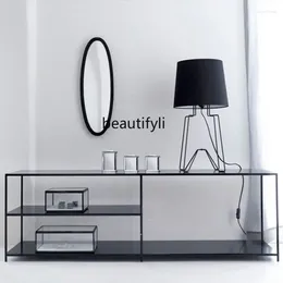 Decorative Figurines Paint Iron Simple TV Cabinet And Tea Table Combination Modern Nordic Living Room Stand