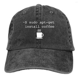 Ball Caps Cowboy Hats Command Line Coffee Instal Men's Hat Sun Visor Baseball Linux Operating System Peaked Trucker Dad