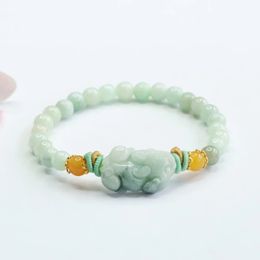 Burmese Jade Pixiu Bracelets Jadeite Amulets Jewelry Natural Stone Accessories