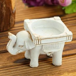 Candle Holders White Resin Elephant Candlestick Crystal Ball Base Display Stand Room Decor Home Decoration Accessories Candelabro Mimbre