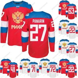 Kob 2016 World Cup Team Russia Hockey Jerseys WCH 74 Emelin 72 Bobrovsky 47 Marchenko 42 Anisimov 41 Kulemin 27 Panarin 22 Zaitsev Custom Hockey