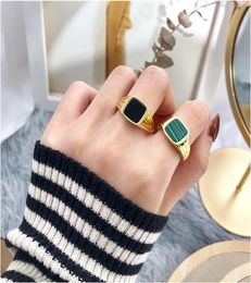 Fashion Rings Square Big Width Signet Rings Titanium Steel Man Finger Gold Men Ring Jewelry Fashion Personality Jewelry For Women 6680576