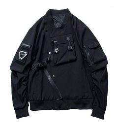 Men039s Jackets Streetwear Techwear Bomber Jacket Men Black 2021 Fashion8079799
