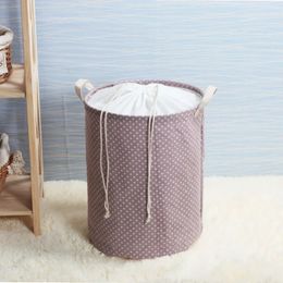 new 2024 1pc Folding Laundry Basket Round Storage Bin Bag Large Hamper Collapsible Clothes Toy Basket Bucket Organizer Large Capacitylarge