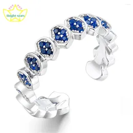 Cluster Rings Bright Stars Fashion Ring Female Niche Premium Light Luxury 925 Sterling Silver Open For Women