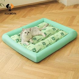 S-XL Pet Cat Mat Summer Cooling Mats for Dogs Breathable Dog Pad Dog Cat Sleeping Cool Cold Silk Washable Mats Summer Pet Bed 240425