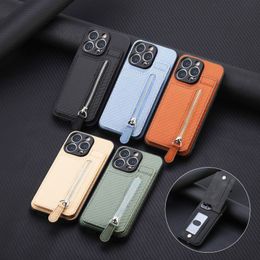 design iPhone Case iphone 13 12 Phone case Zipper bag Wallet function Leather Flip card insertion kickstand protective case anti-drop For iPhone 11 1415 Pro Max X Xs Max