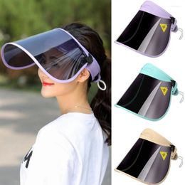 Berets Summer Sunshade Cap Foldable Anti-UV Visor Portable Outdoors Sport Sun Hat Solar Protection Face Cover Shield For Men Women