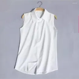 Women's Blouses Women Summer Sleeveless Shirts Female Solid Slim Chiffon Shirt Womens OL S629