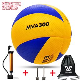 Boy Christmas Gift Volleyball ballModel200300 Super Hard Fibre Brand Competition Size 5Optional Pump Needle Net Bag 240430