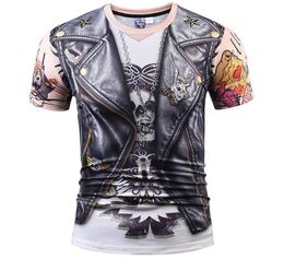3D T shirts Designer Stylish 3d Tshirt MenWomen Tops Print Fake Leather Jacket T shirt 3d Summer Tees Shirts8284975